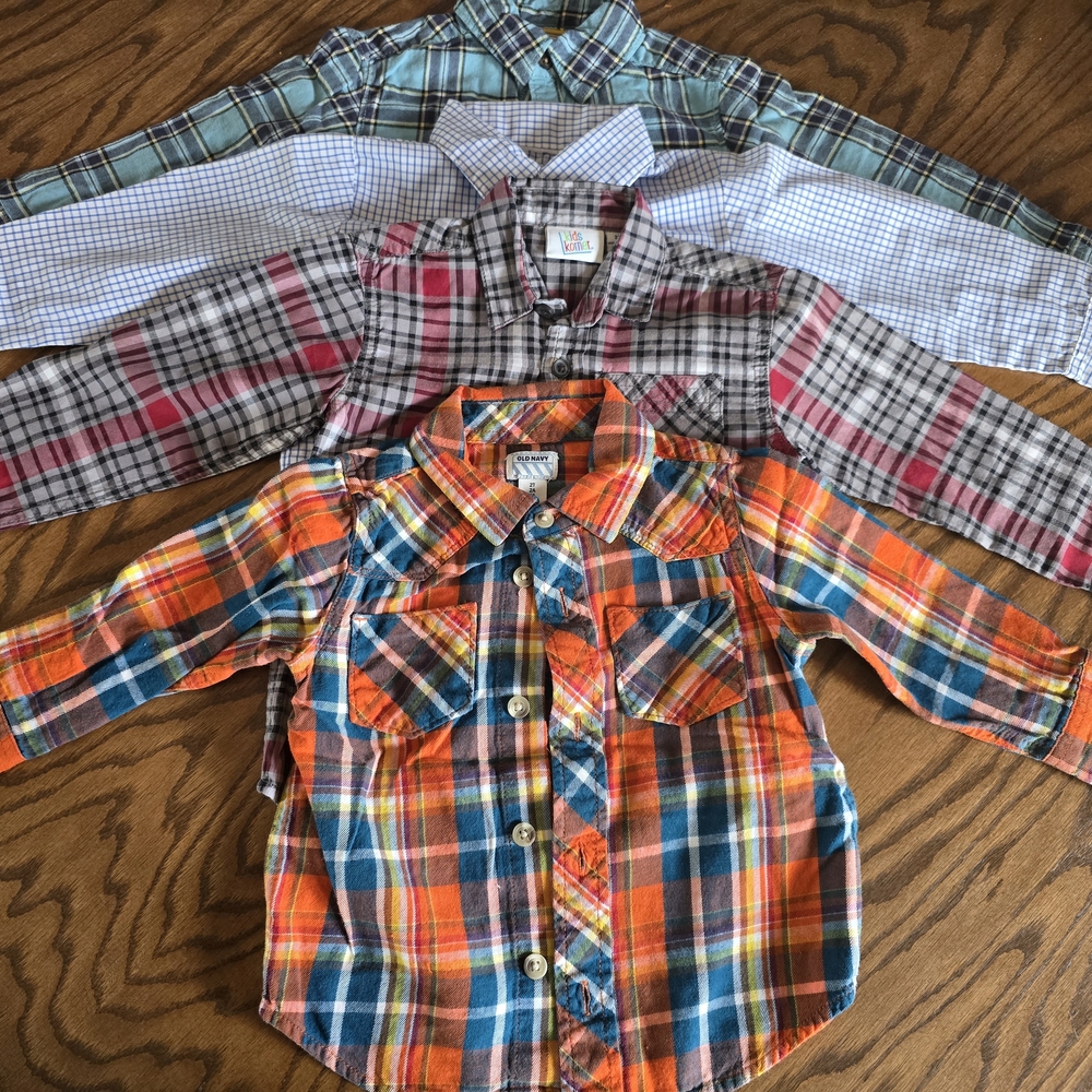 4 Fall Long Sleeve Button Down 2-T
